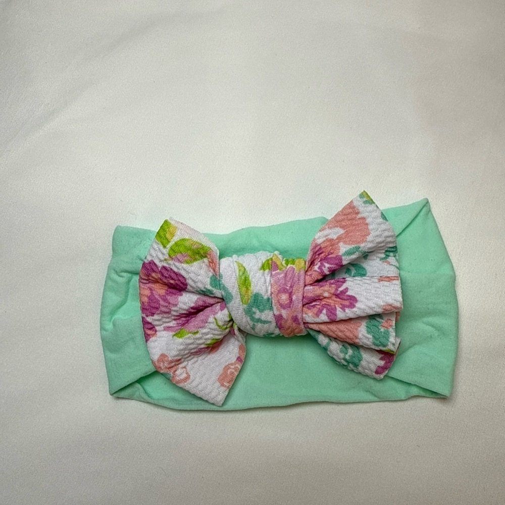 Floral Mint Green Kids Headband